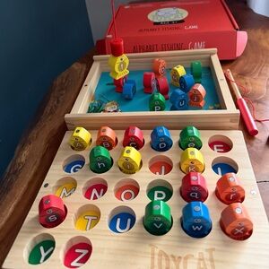 Alphabet Wooden Magnetic Fishing Educational Game for Learning ABCs &  Spelling